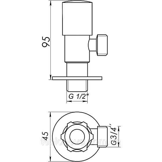 Кран угловой керамика  PROFESSIONAL EXCLUSIVE 1/2″X3/4″ 898 CHROME (1шт.) Черновцы