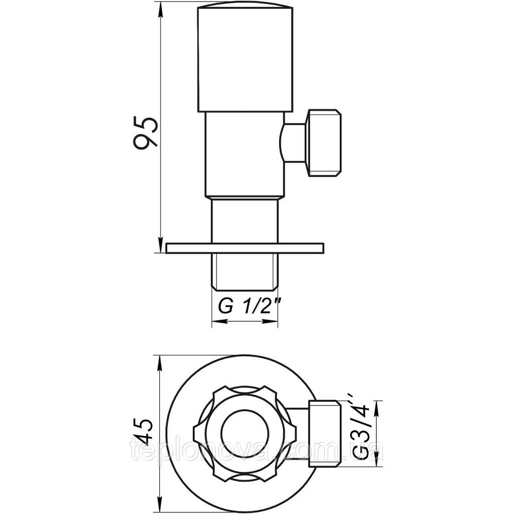 Кран угловой керамика  PROFESSIONAL EXCLUSIVE 1/2″X3/4″ 898 CHROME (1шт.) Черновцы - изображение 5