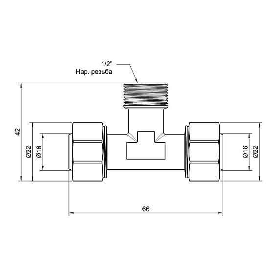 Трійник обтискний Thermo Alliance Standart 16х1/2"х16 НР SD160W161516 Київ