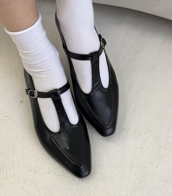 Балетки жіночі VIFEST чорні натуральна шкіра 38р.-25см. (5457) Коломия - фото 1