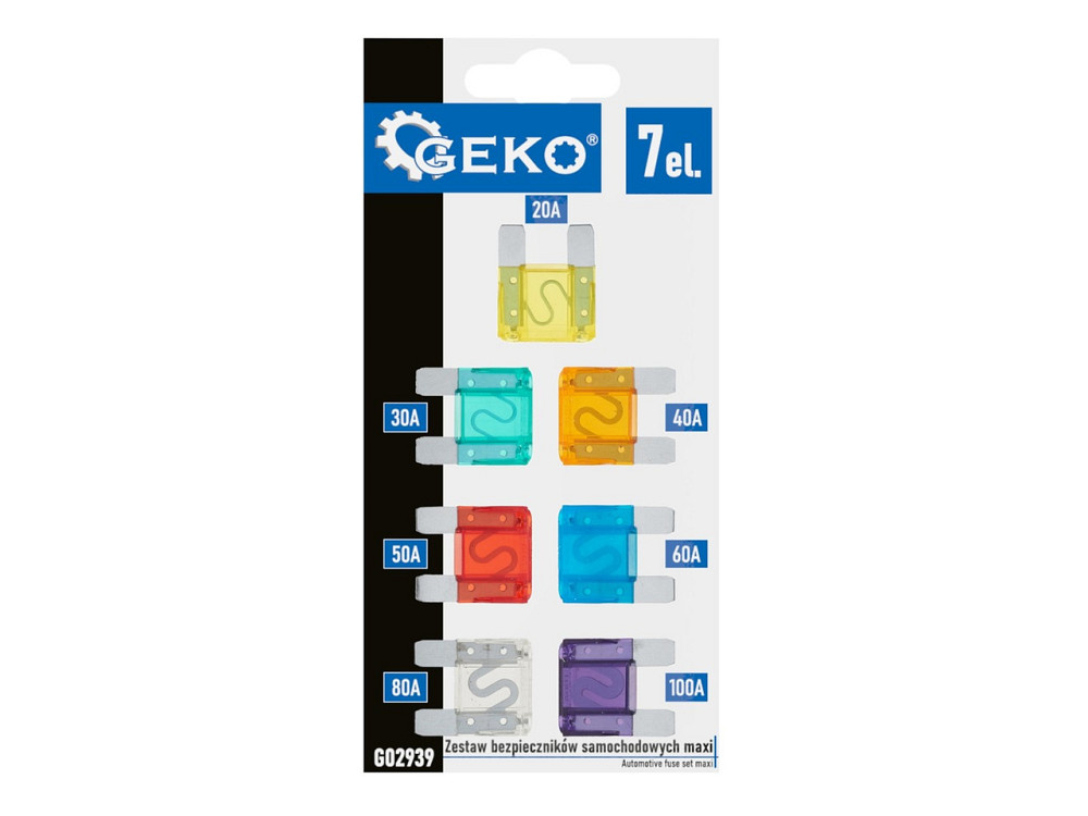 РемНабір запобіжників вантажних автомобілів, тракторів та ін. "GeKo" 20А - 100А, комплект 7 штук Київ - фото 3