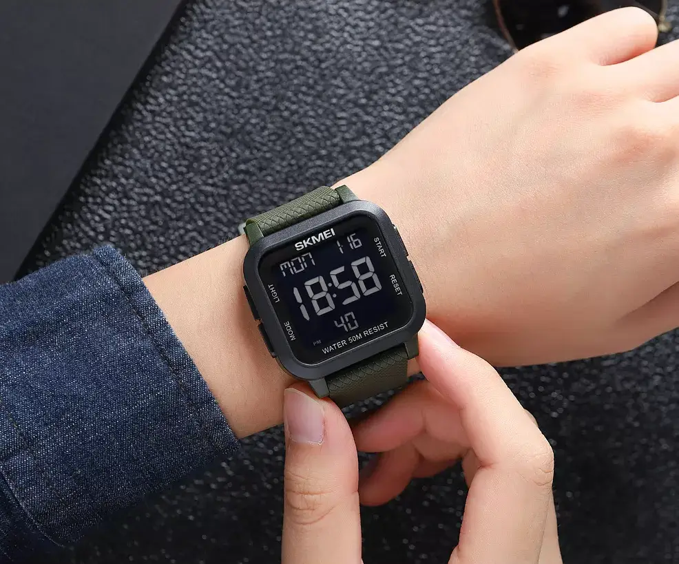 Чоловічий наручний годинник Skmei 1894 (Зелений з чорним циферблатом) Вінниця - фото 7