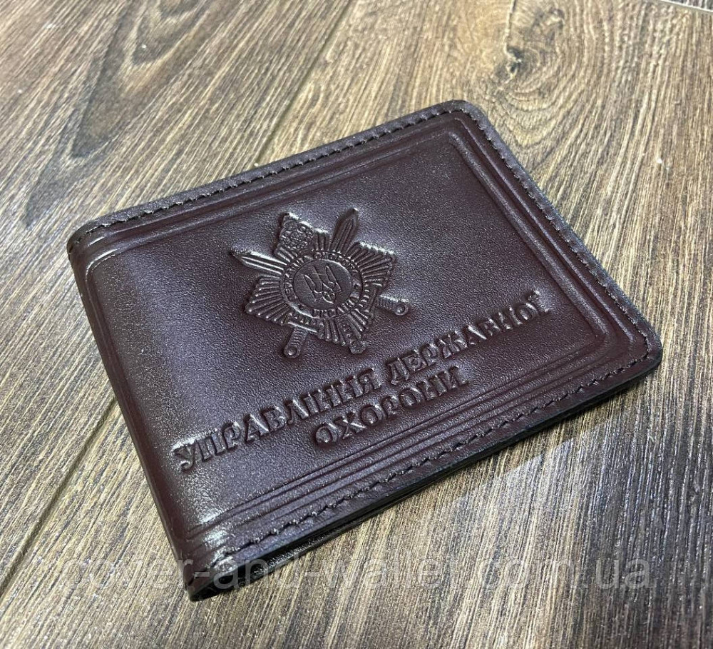 Обкладинка на посвідчення "Управління державної охорони" УДО з кишенею Коричневий Київ - фото 2