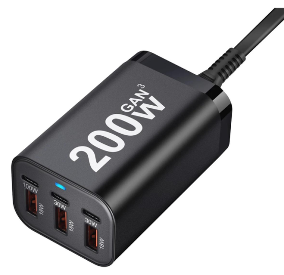 Сетевое зарядное устройство 200W-EU 200W (1xQC3.0 100W/1xQC3.0 30W/3xUSB 18W) Винница