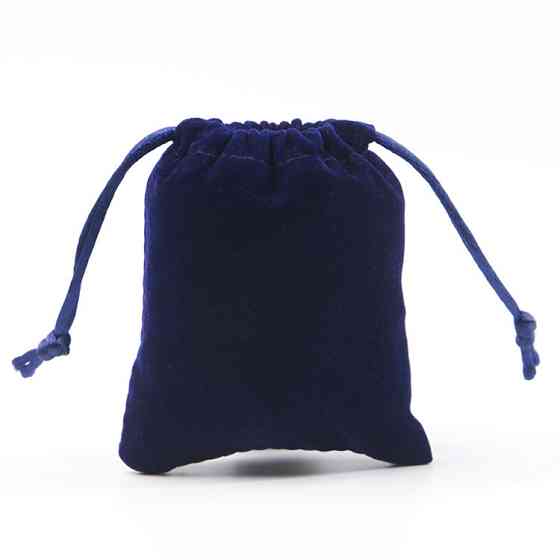 Подарочные мешочки из бархата на затяжках 10x15 см, 50 шт, синие, упаковка для ювелирных изделий и сувениров Киев