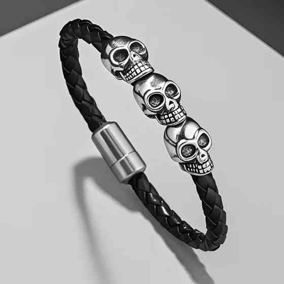 Готический браслет с черепами Киев