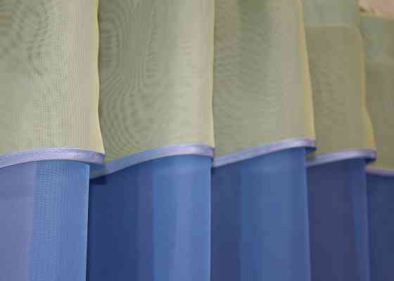 Кухонная занавеска VR-Textil № 047к голубой с желтым 280х170 см (52-0975) Киев