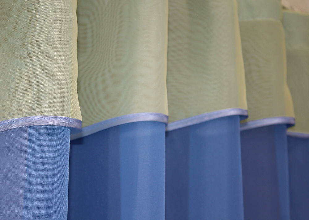 Кухонная занавеска VR-Textil № 047к голубой с желтым 280х170 см (52-0975) Киев - изображение 4