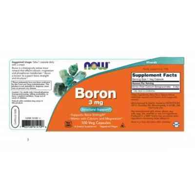 Мінерали Now Foods Бір, 3 мг, Boron 3 mg, 100 вегетаріанських капсул (NF1410) Вінниця