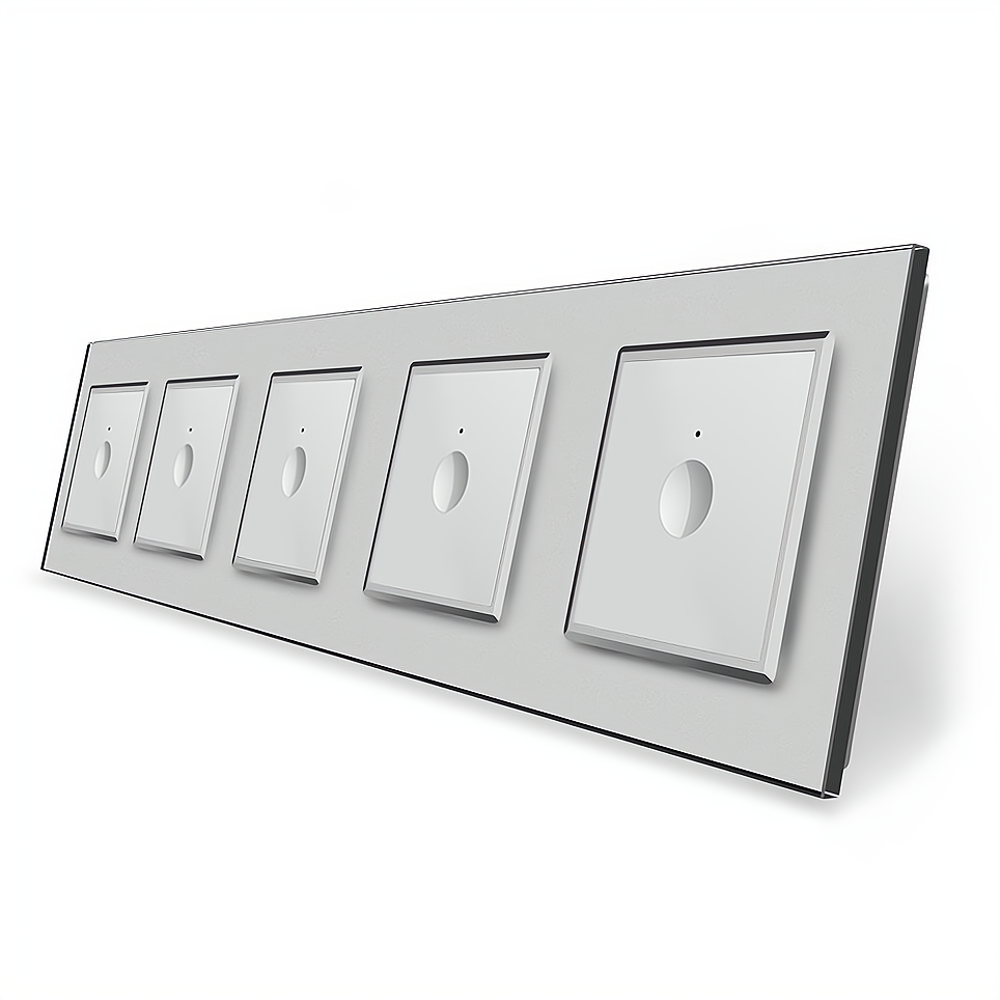 LIVOLO Сенсорний вимикач Sense 5 сенсорів (1-1-1-1-1) Livolo сірий скло (VL-C7FC1/FC1/FC1/FC1/F Коломия - фото 1