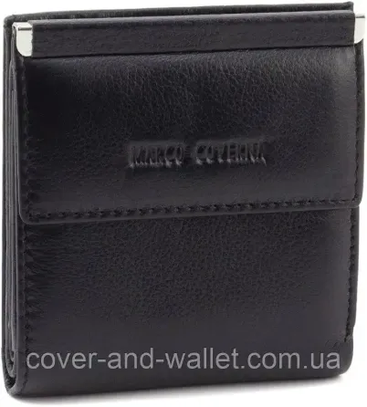 Маленький кошелек черного цвета с монетницей для женщин и мужчин Marco Coverna 1420 Киев