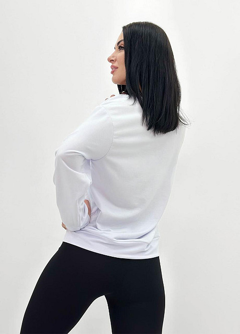 Базовий світшот з двонитки "Kaplan" оптом | Норма і батал 42-44, Білий Київ - фото 3