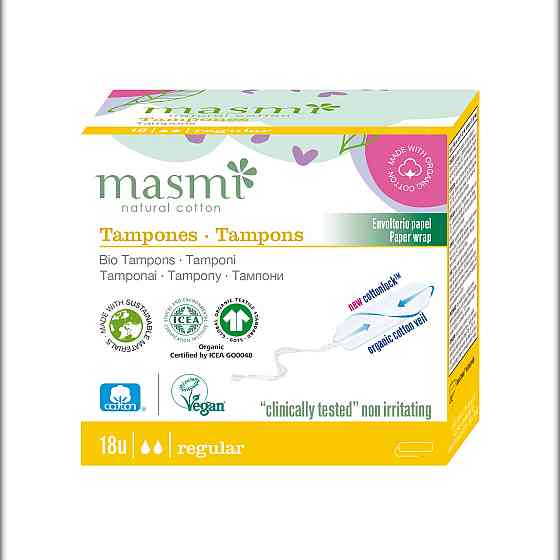 Органічні тампони Regular без аплікатору Masmi 18 шт Київ