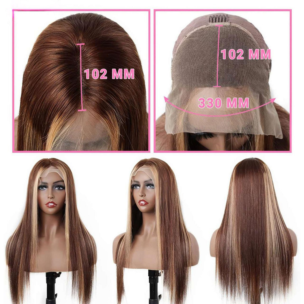 Длинный парик из прямых искусственных волос омбре 70 см Каштановый с Блонд Винница - изображение 5