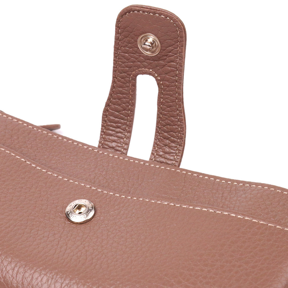 Цікавий гаманець з натуральної зернистої шкіри CANPELLINI 21634 Бежевий Київ - фото 5