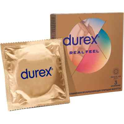 Презервативы Durex Real Feel из синтетического латекса (безлатексные) 3 шт. (5052197026689) Винница