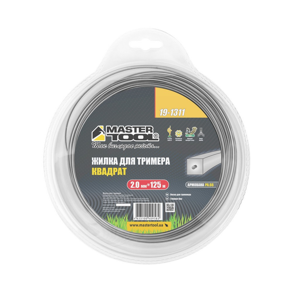 MASTERTOOL Жилка для тримера MASTERTOOL КВАДРАТ АРМОВАНИЙ 2,00 мм 125 м блістер 19-1311 Київ - фото 4