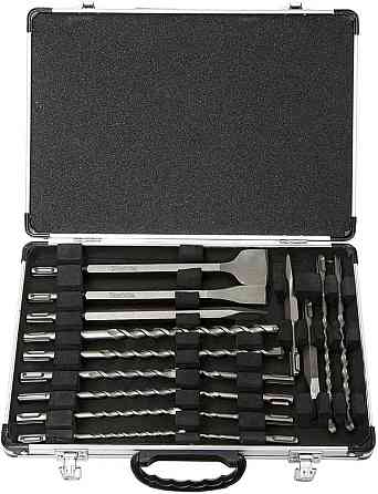 Набор сверел и зубил 17 шт для перфоратора в кейсе Киев