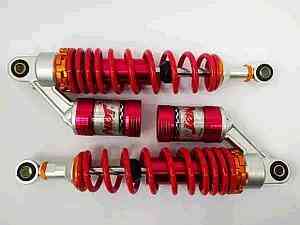 Амортизатори (пара) мопед Дельта 34 см, газомасляні (червоні) Мукачево