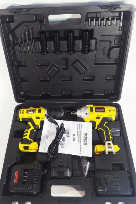 Набір Boxer SR-034: акумуляторна дриль та ударний гайковерт 24.4В, 2 АКБ, кейс, 17 аксесуарів Одеса - фото 9