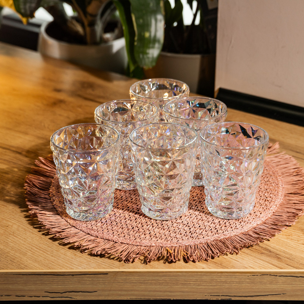 Набір скляних склянок 6 штук 250 мл для лимонадів соку води коктейлів склянки скляні для напоїв HP-19-176 Київ - фото 3