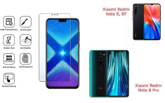 Захисне скло NeoGlass для Xiaomi Redmi Note 8, 8T, 8 Pro – надпрозоре та стійке Київ