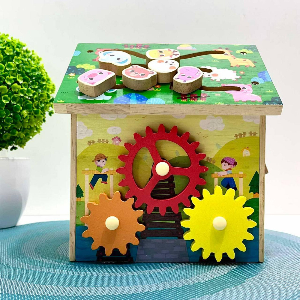 Бізідім розвиваюча іграшка ксилофон 5 тонів шестерні годинник сортер 19-20-18 см (MD 1364) Чернігів - фото 10