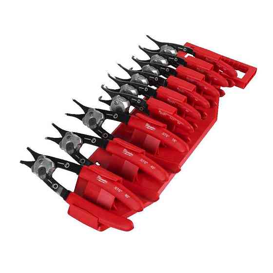 Набор щипцов для стопорных колец MILWAUKEE, (9шт) пластиковый холдер Одесса