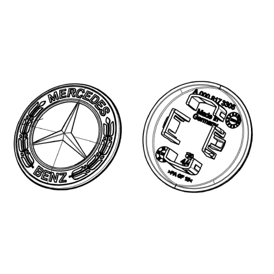 Mercedes-Benz  A0008173305 Новий значок - емблема "Mercedes-Benz" на капот C-Class Coupe C205 C-Class W205 C-Class Estate S205 C-Class Cabri Одесса