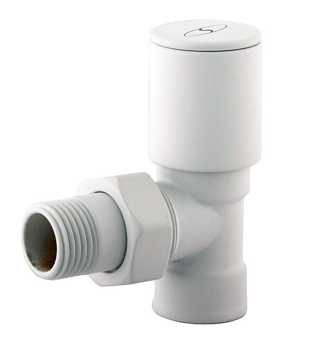 Кран вентильний кутовий з американкою SOLOMON 1/2″ WHITE 1845 Тернополь - изображение 1
