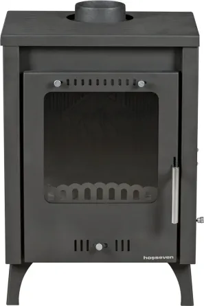 Піч-камін на дровах Hosseven 5010 OLYMPUS сталева буржуйка з чавунною топкою 7.5 кВт до 60 м2 верхній димохід Туреччина Київ