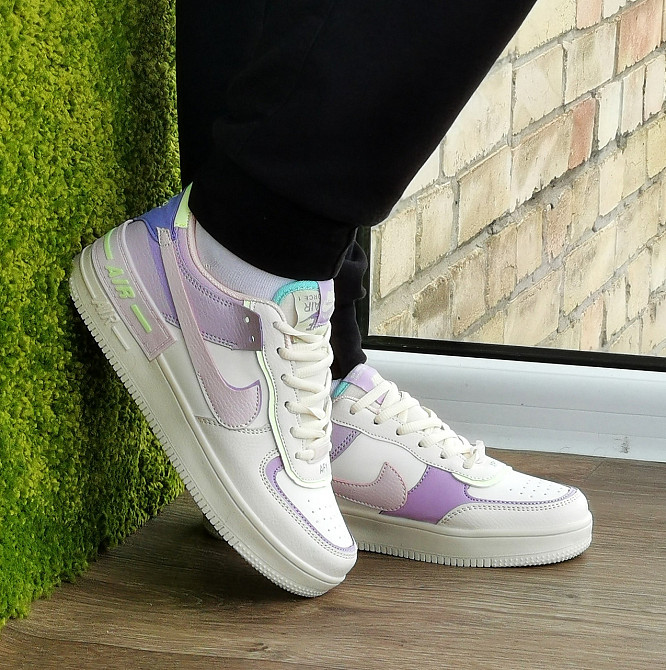 Кросівки Nike Force Білі Жіночі Квітн Шкіряні Форси Різнобарвні Найк (розміри: 36,37,38,39,40,41) - 25 Дніпро - фото 7