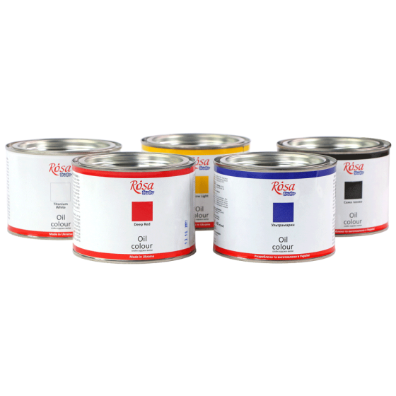 Фарба олійна, Сажа газова, 490мл, ROSA Studio Київ