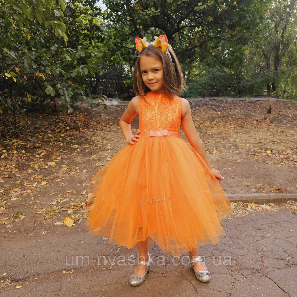 Оранжевое платье Лисичка Белочка Мандаринка Апельсинка Морковка Осень Кривой Рог - изображение 5