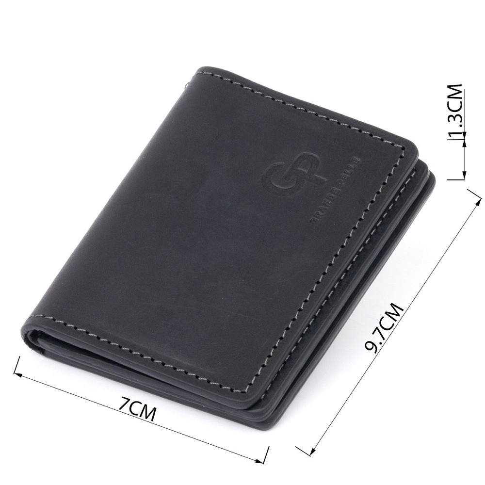 Визитница с обложкой для ID-паспорта из натуральной кожи GRANDE PELLE 11291 Черная Киев - изображение 3