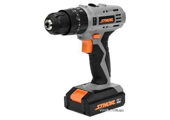 Шурупокрут-дриль ударний акумуляторний STHOR: 18 В, Li-Ion 1,3 АхГод, КМ- 22 Nm, патрон Ø ≤10 мм [5] Одеса