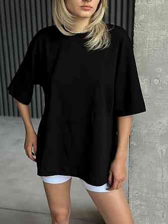 Футболка базова оверсайз Чорний 42/44 Харків