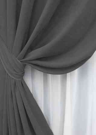 Комплект штор на люверсах VR-Textil Мікровелюр Petek № 1484ш Сірий 150х270 см 2 шт (37-0166) Київ