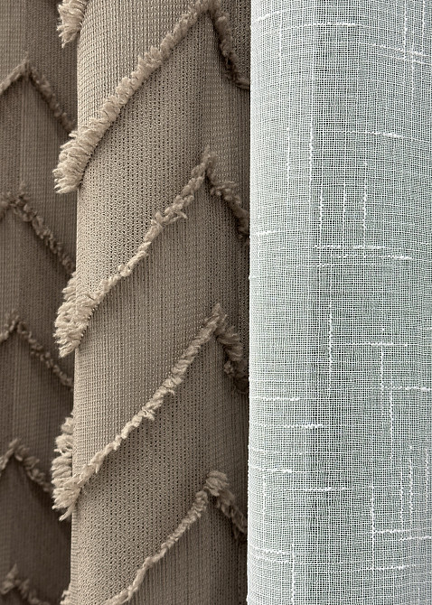Комплект штор VR-Textil Льон Букле № 1808ш Какао 100х290 см 2 шт (31-853) Київ - фото 8