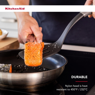 Лопатка кухонна KitchenAid Coreline з прорізами, 34,3 см, сірий (KAS002OHCGG) Вінниця - фото 7