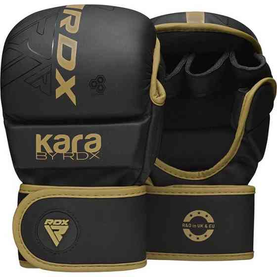 Рукавиці для ММА RDX F6 KARA Matte Golden Plus L/XL (капа у комплекті) Луцк