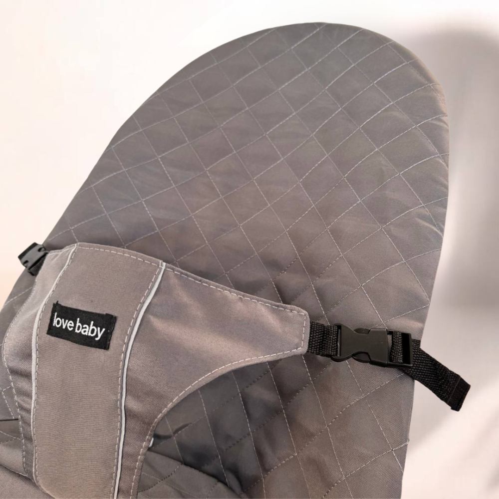 Шезлонг дитячий від народження дитяча гойдалка для немовлят шезлонг качалка темно сірий + дуга з іграшками пакунок малюка Київ - фото 8