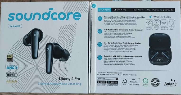 Нові запаковані Навушники Soundcore Anker Sound Core Liberty 4 pro чорні. Київ - фото 8