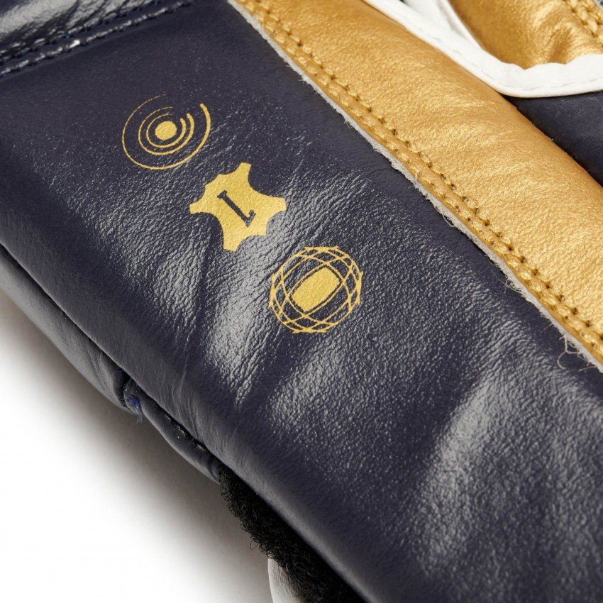 Боксерские перчатки Leone Shock X Blue натуральная кожа для бокса и тренировок 10 унций Киев - изображение 10