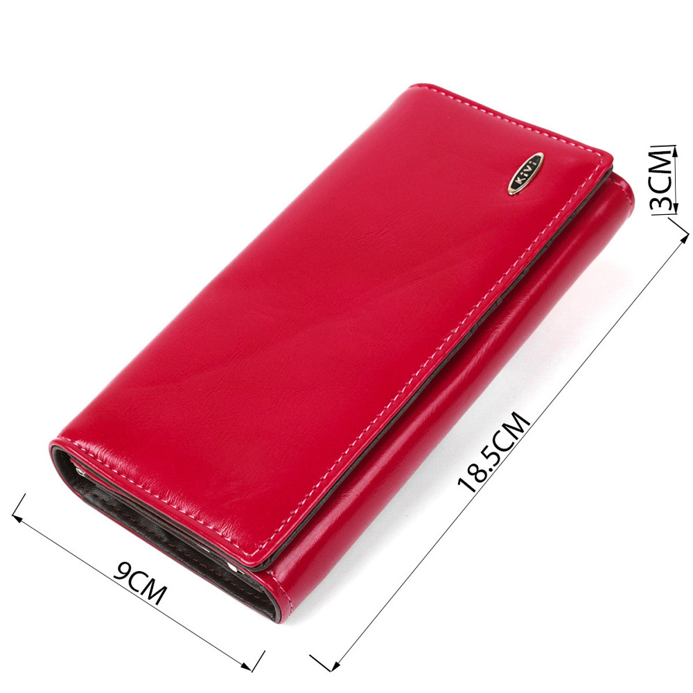 Кошелек женский из экокожи гладкий KIVI 19078 Малиновый Киев - изображение 4