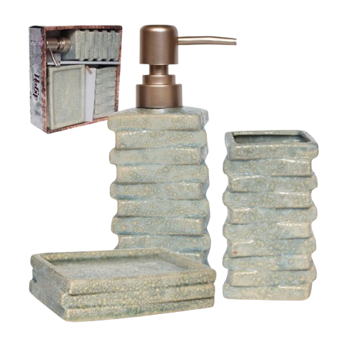 Набір для ванної кімнати 3в1 (мильниця, стакан, диспенсер) Атлантида 887-11-01  S&T Житомир - изображение 1