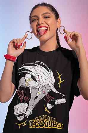 Футболка для хлопчика з аніме принтом Моя геройська академія оверсайз (зріст від 165 до 180) Чорний AnimeJ1145m Дніпро