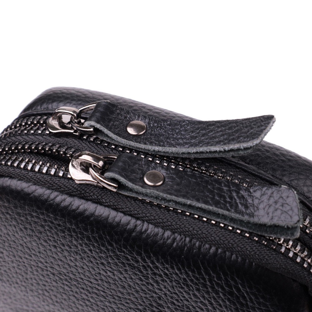 Невелика слінг сумка для чоловіків з натуральної шкіри Vintage sale_15105 Чорний Київ - фото 6