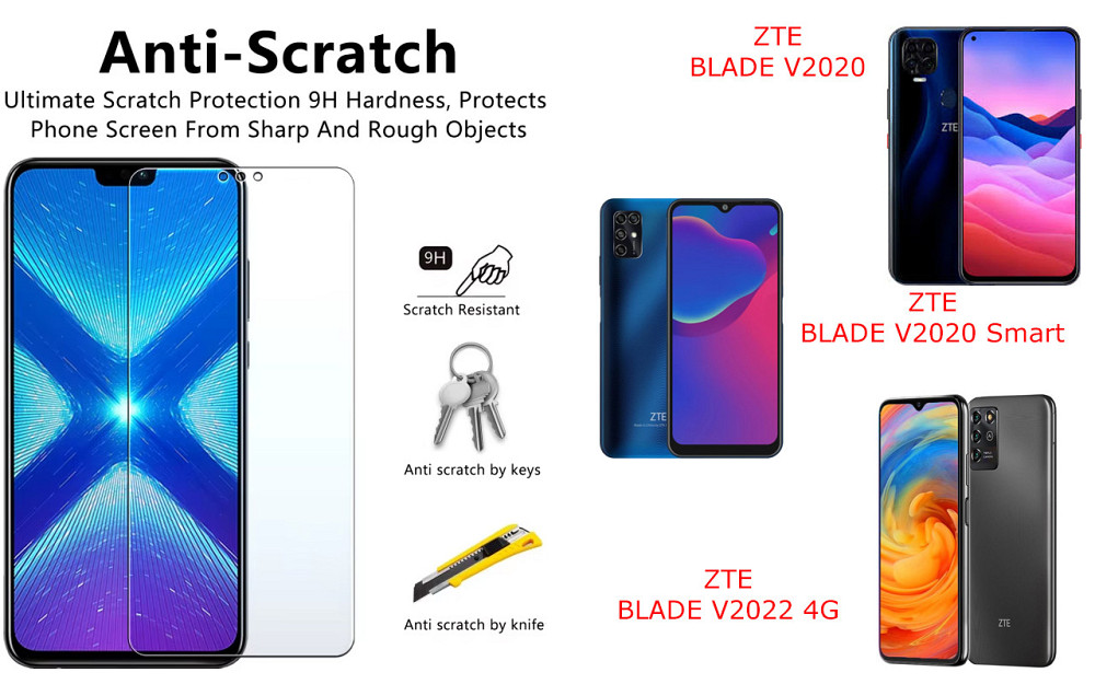 Защитное стекло NeoGlass для ZTE BLADE V2020, V2020 Smart, V2022 4G – ультрапрозрачное и устойчивое Киев - изображение 1