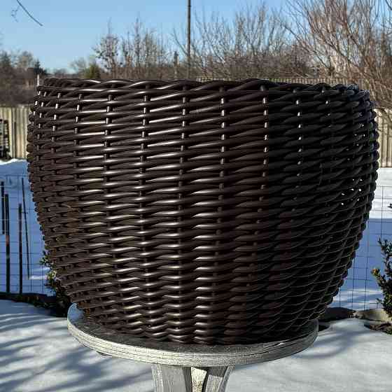 Кашпо з ротангу 20 л (ручна робота), великий горщик для рослин - темно-коричневий Киев